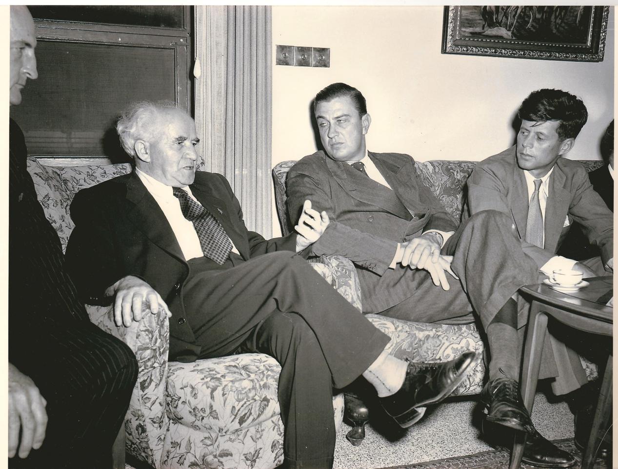 Israeli Prime Minister David Ben Gurion Meeting With Congressman John F Kennedy And Congressman